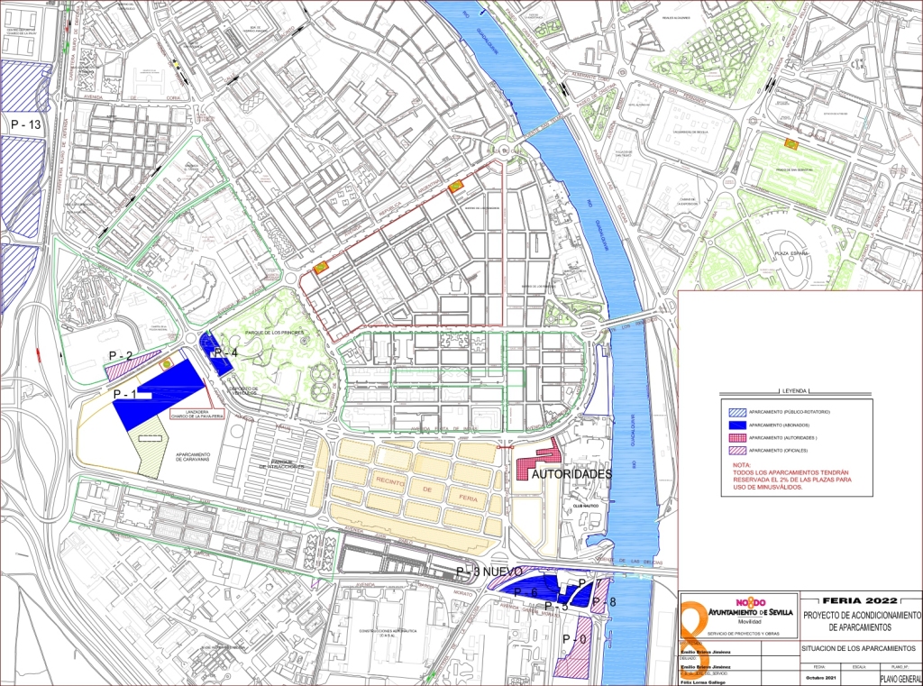 Seville April Fair Parking Map 2022