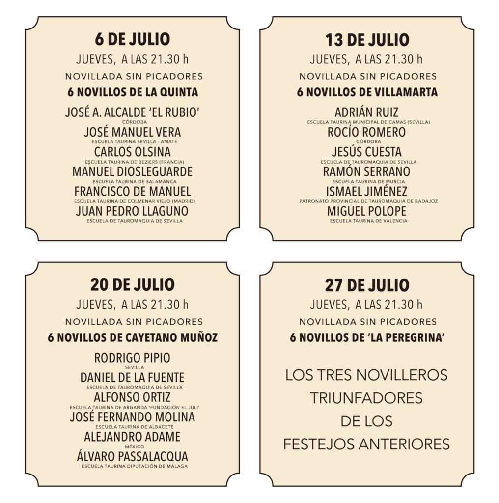 cartéis apresentados novilladas promoção 2017. Real Maestranza de Sevilla