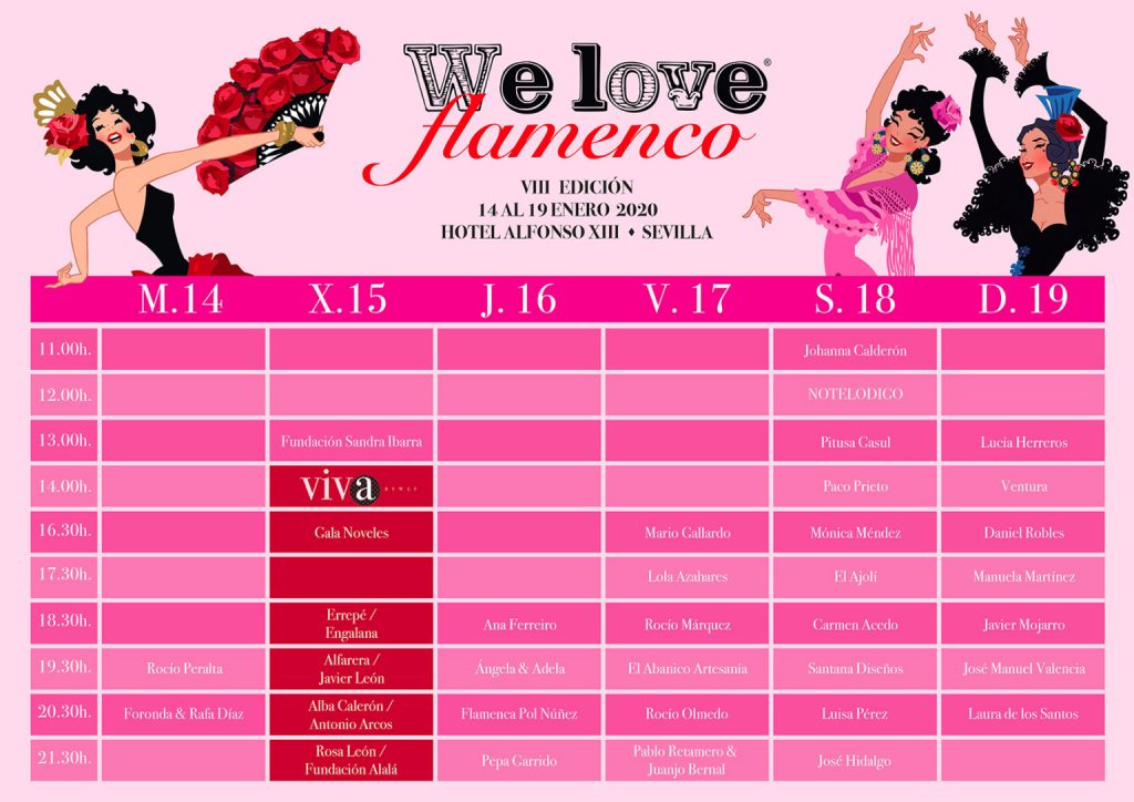We Love Flamenco 2020. Desfiles y Programa de la Pasarela de moda flamenca.